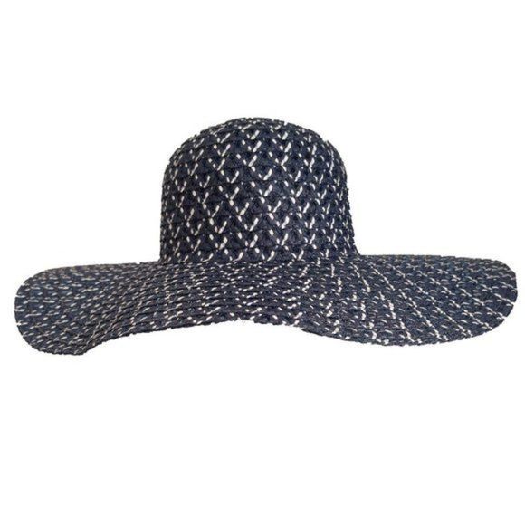 Kimberly Rose Boutique Accessories - Navy Blue and Tan Summer Straw Hat
